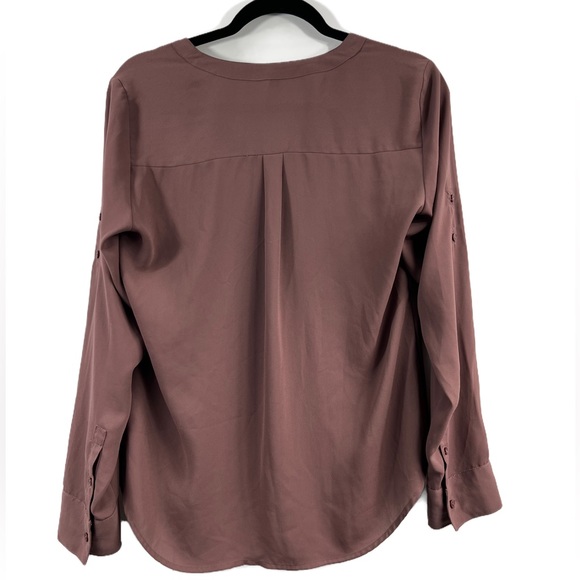 Express V-Neck Half Zip Two Pocket Popover Blouse Size Small Petite - Picture 3 of 8